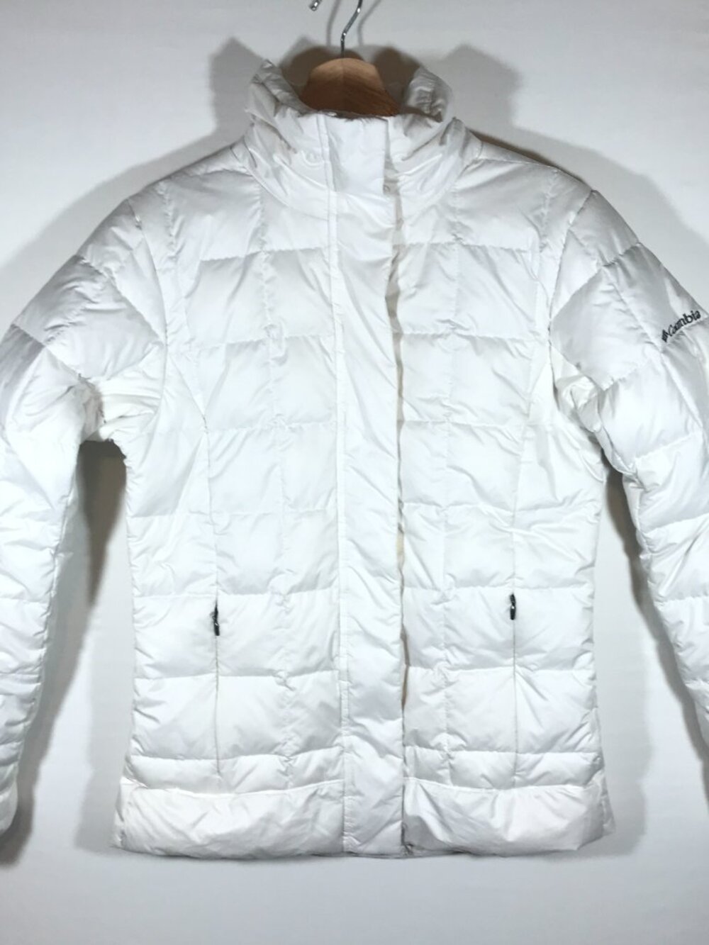 Columbia Omni-Shield Women's Small White Puffer Full Zip Long Sleeve Down Jacket